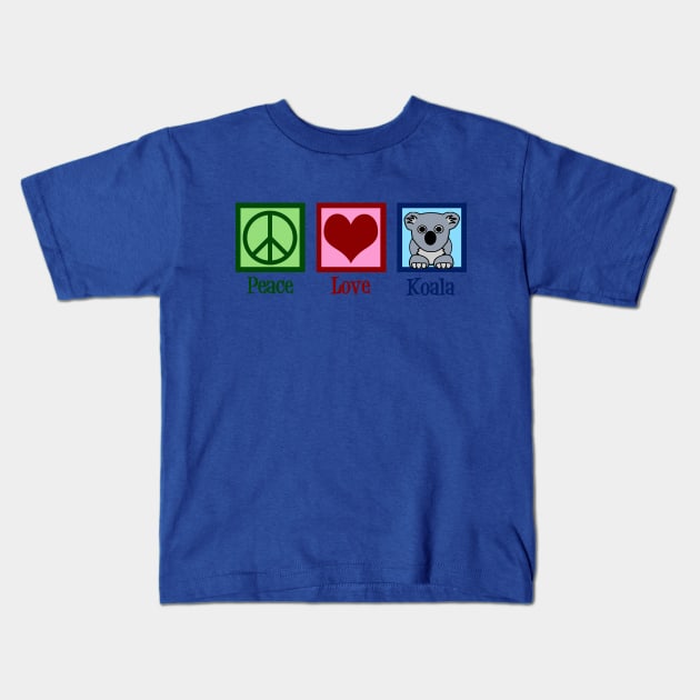 Peace Love Koala Kids T-Shirt by epiclovedesigns